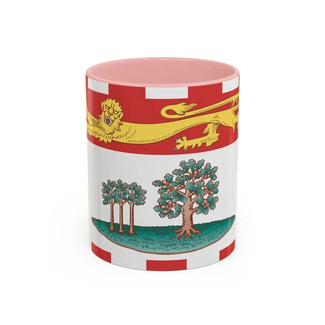 Flag of Prince Edward Island Canada - Accent Coffee Mug 11oz Pink - Go Mug Yourself