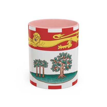 Flag of Prince Edward Island Canada - Accent Coffee Mug 11oz Pink - Go Mug Yourself