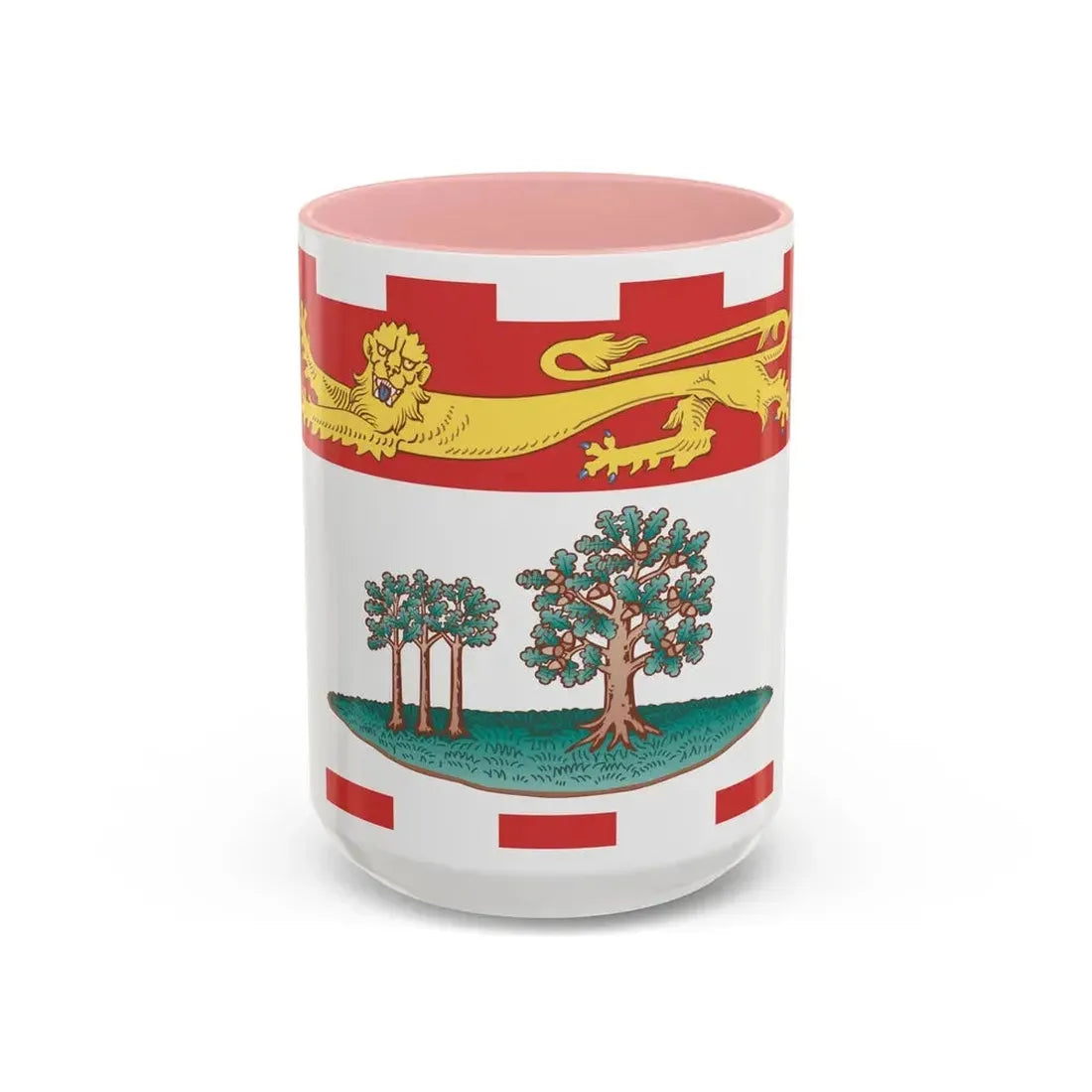 Flag of Prince Edward Island Canada - Accent Coffee Mug 15oz Pink - Go Mug Yourself