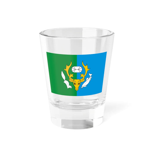Flag of Priuralsky rayon Yamal Nenetsia (Russia) Shot Glass 1.5oz 1.5oz - Go Mug Yourself