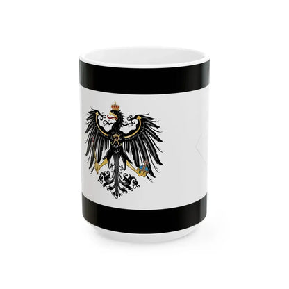 Flag of Prussia Civil Ensign 1892-1918 (Germany) White Coffee Mug 15oz - Go Mug Yourself