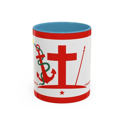 Flag of Psara Greece - Accent Coffee Mug 11oz Light Blue - Go Mug Yourself