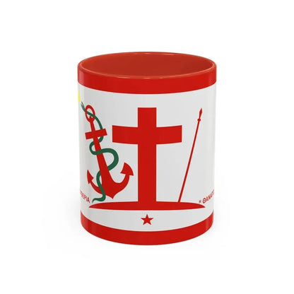 Flag of Psara Greece - Accent Coffee Mug 11oz Red - Go Mug Yourself