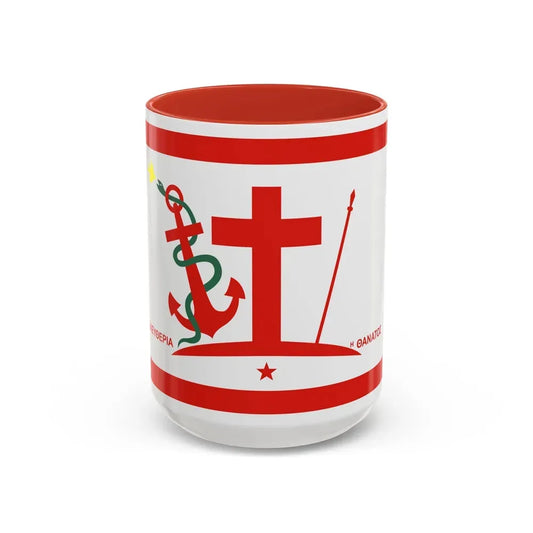 Flag of Psara Greece - Accent Coffee Mug 15oz Red - Go Mug Yourself