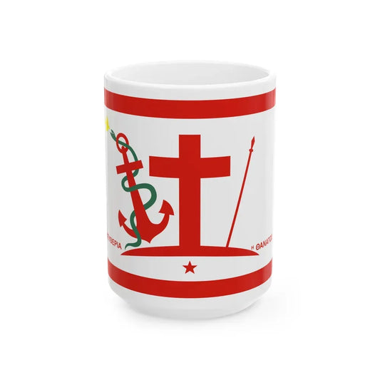 Flag of Psara Greece - White Coffee Mug 15oz - Go Mug Yourself
