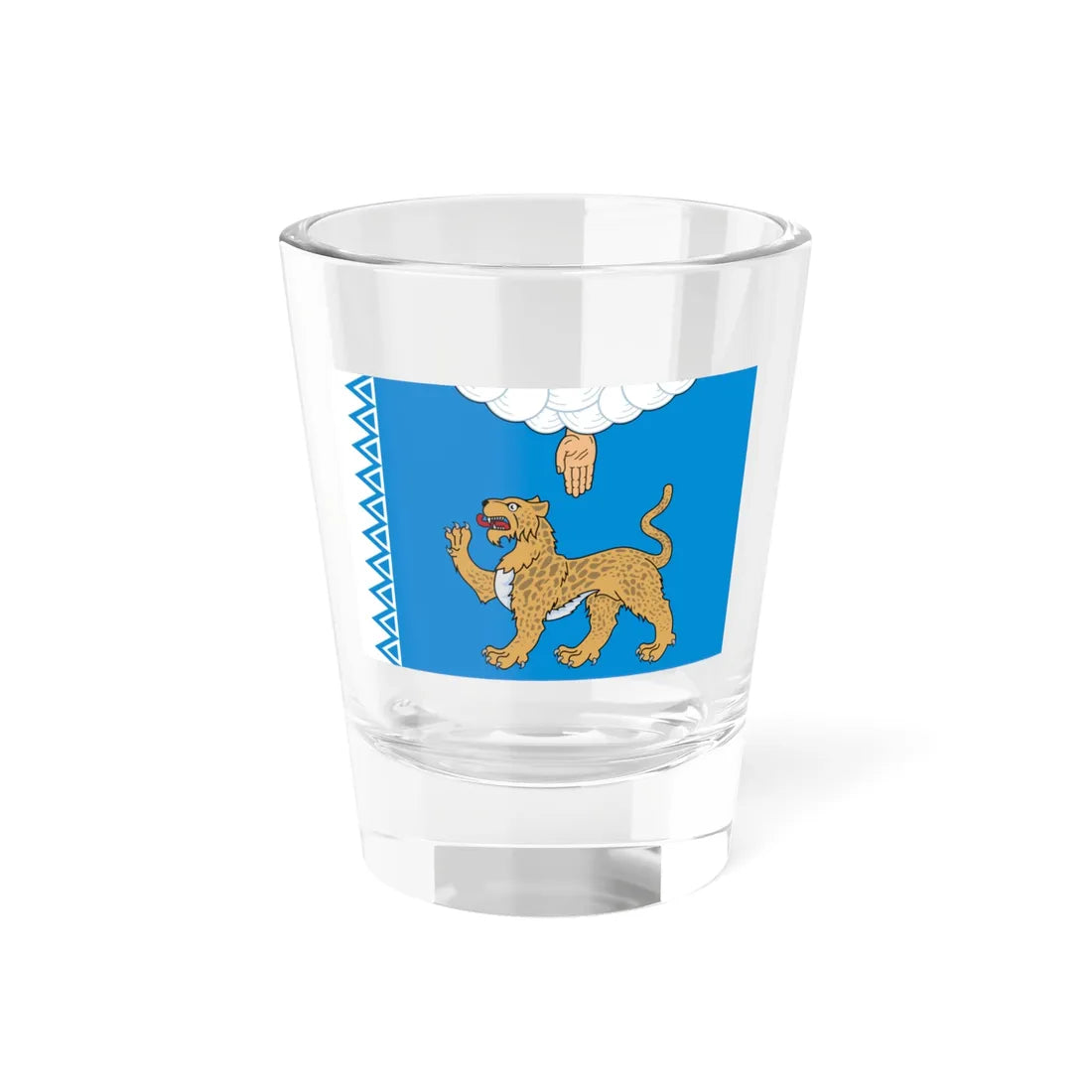 Flag of Pskov Oblast Latest version (Russia) Shot Glass 1.5oz 1.5oz - Go Mug Yourself