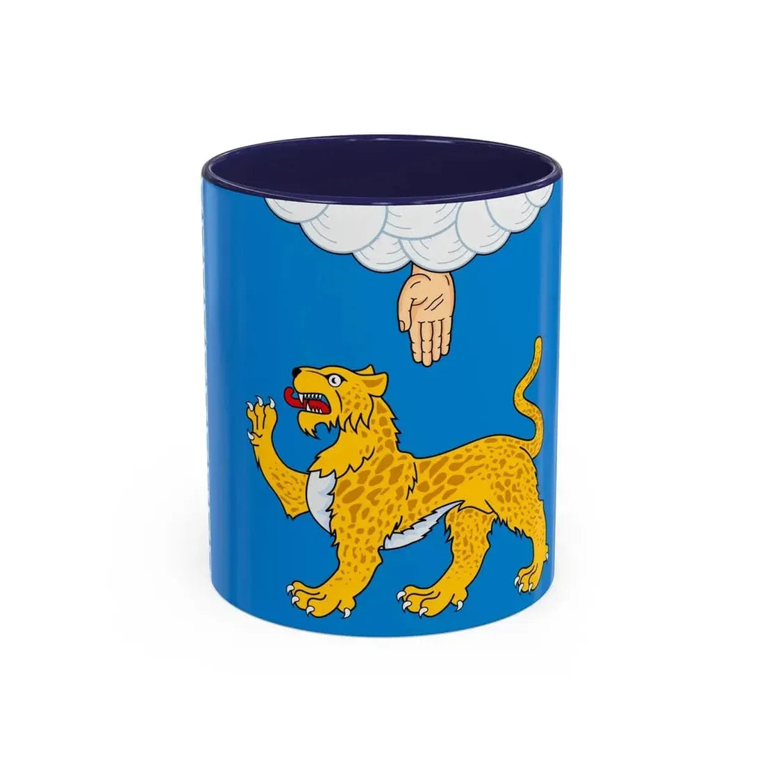 Flag of Pskov Oblast Russia - Accent Coffee Mug 11oz Navy - Go Mug Yourself