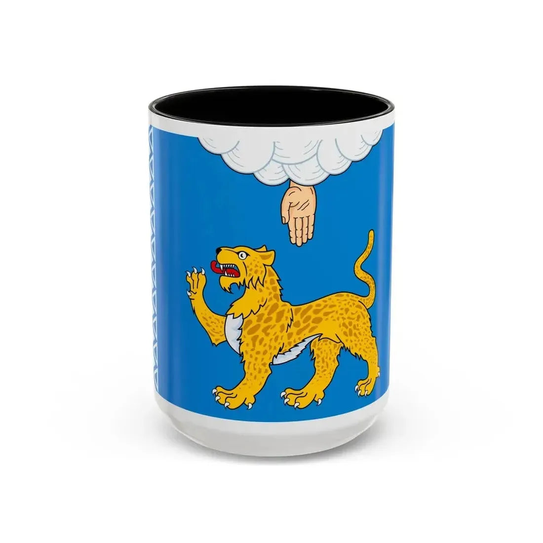 Flag of Pskov Oblast Russia - Accent Coffee Mug 15oz Black - Go Mug Yourself