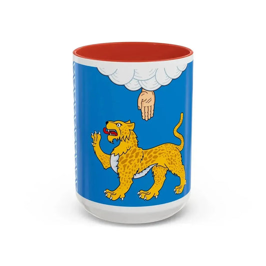 Flag of Pskov Oblast Russia - Accent Coffee Mug 15oz Red - Go Mug Yourself