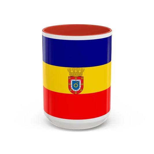Flag of Pudahuel Chile - Accent Coffee Mug 15oz Red - Go Mug Yourself
