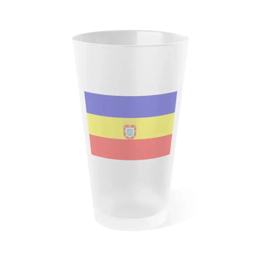 Flag of Pudahuel Chile - Frosted Pint Glass 16oz 16oz Frosted - Go Mug Yourself
