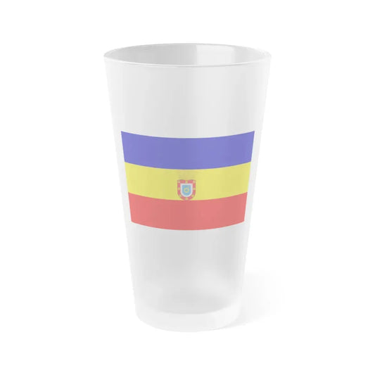 Flag of Pudahuel Chile - Frosted Pint Glass 16oz 16oz Frosted - Go Mug Yourself