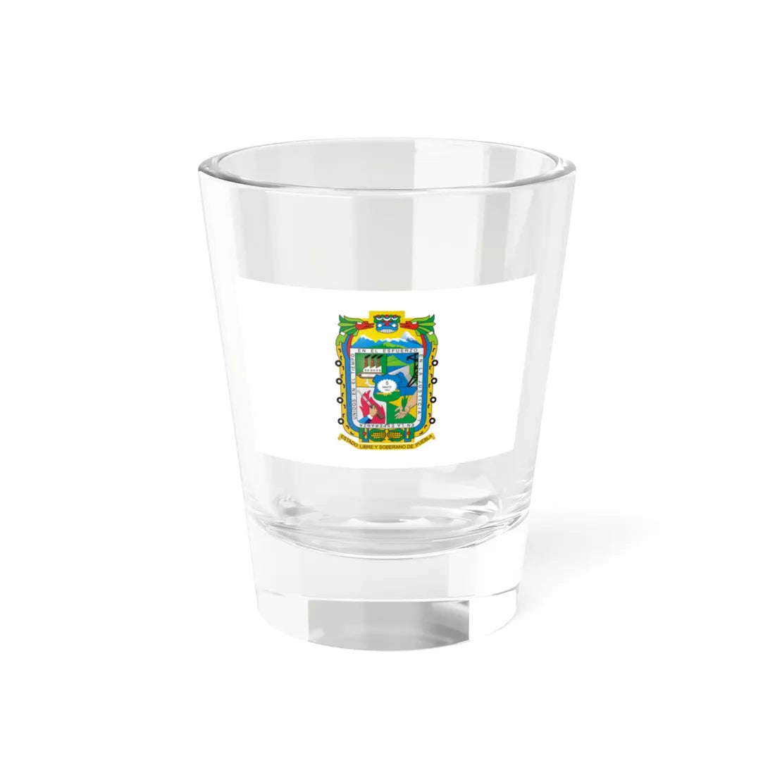 Flag of Puebla (Mexico) Shot Glass 1.5oz 1.5oz - Go Mug Yourself