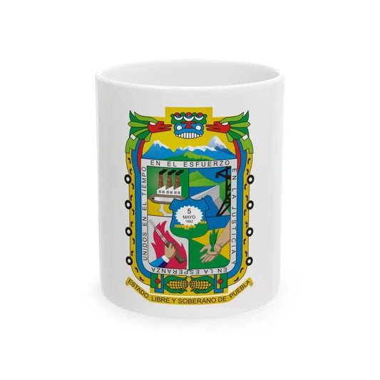 Flag of Puebla (Mexico) White Coffee Mug 11oz - Go Mug Yourself