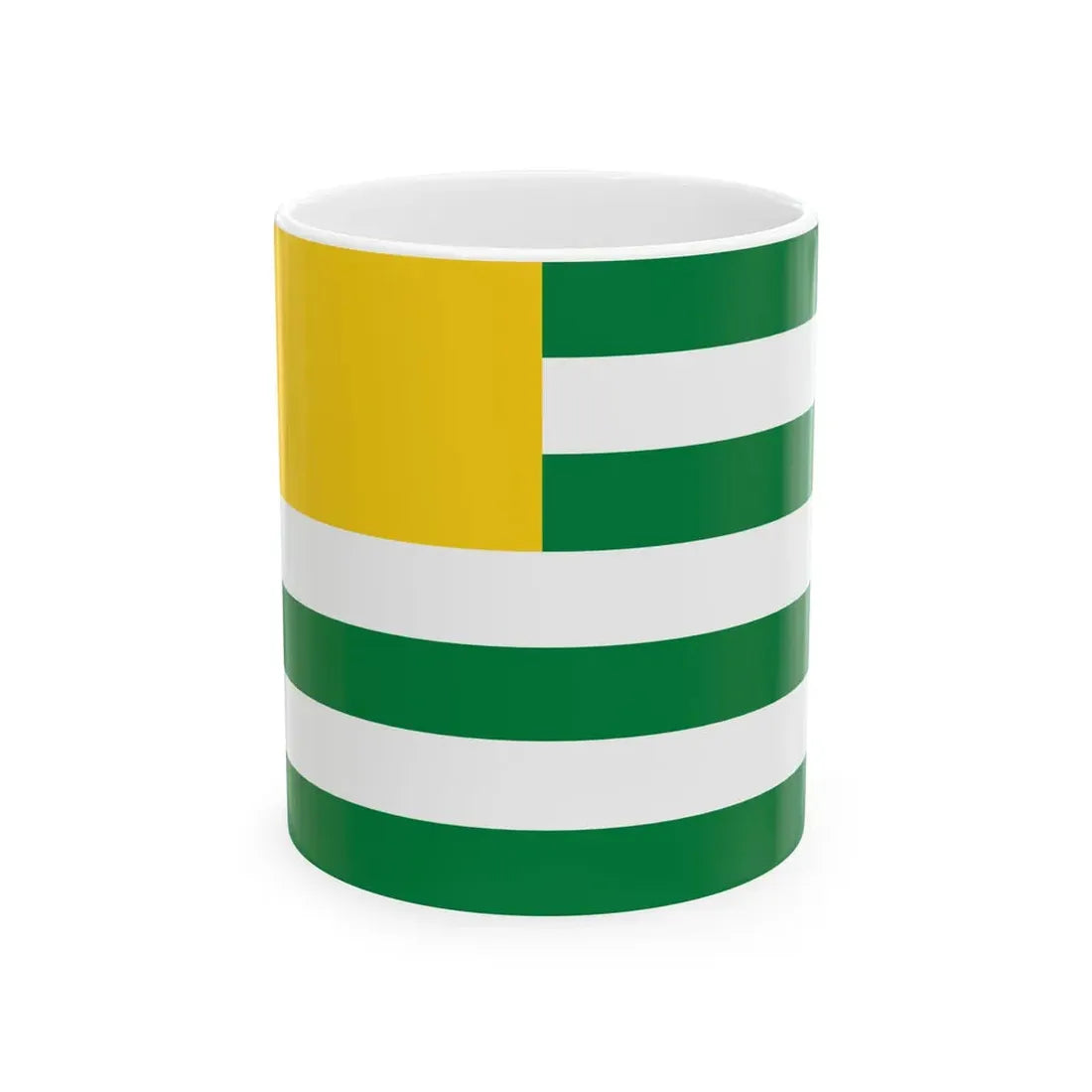 Flag of Puebloviejo (Ecuador) White Coffee Mug 11oz - Go Mug Yourself