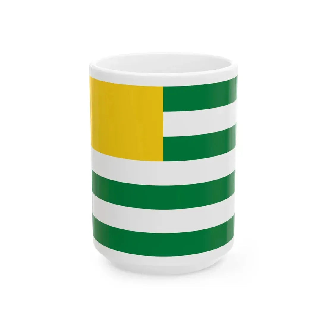 Flag of Puebloviejo (Ecuador) White Coffee Mug 15oz - Go Mug Yourself