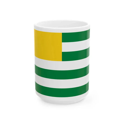 Flag of Puebloviejo (Ecuador) White Coffee Mug 15oz - Go Mug Yourself