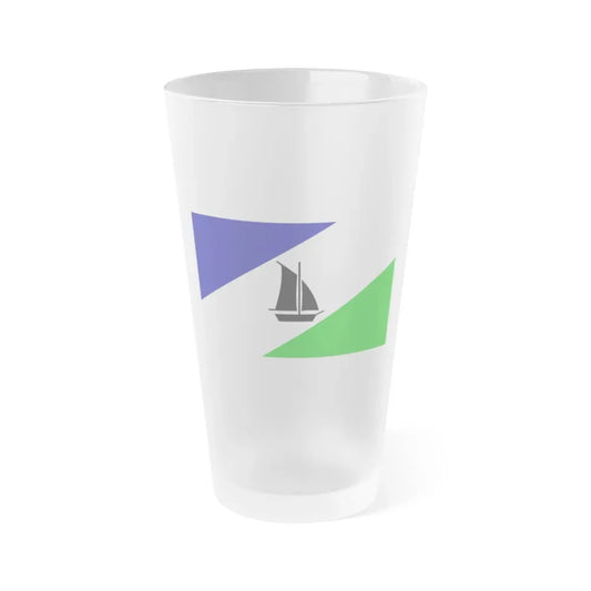 Flag of Puerto Montt Chile - Frosted Pint Glass 16oz 16oz Frosted - Go Mug Yourself