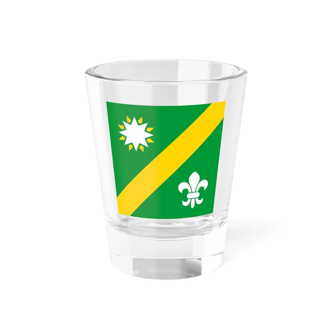 Flag of Pukhova (Ukraine) Shot Glass 1.5oz 1.5oz - Go Mug Yourself