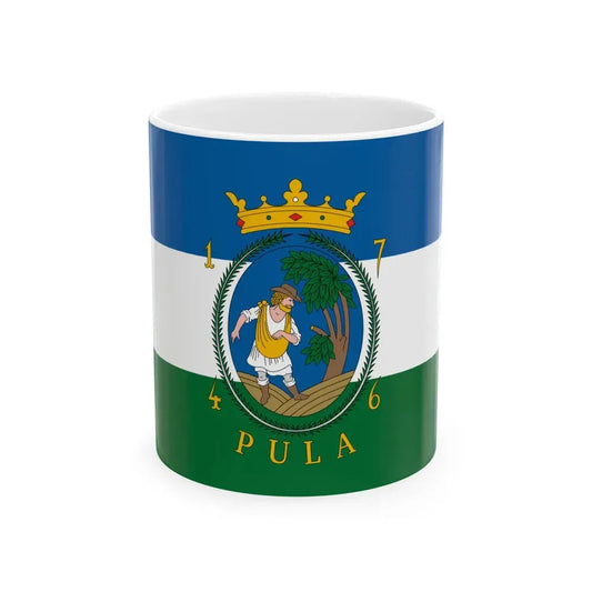 Flag of Pula Hungary (Hungary) White Coffee Mug 11oz - Go Mug Yourself
