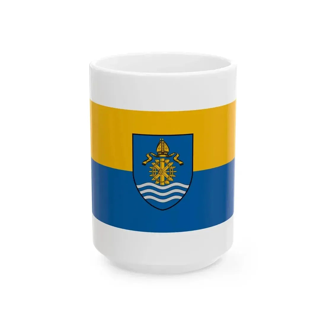 Flag of Puspokmolnari (Hungary) White Coffee Mug 15oz - Go Mug Yourself