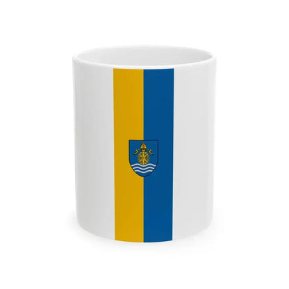 Flag of Puspokmolnari vertical (Hungary) White Coffee Mug 11oz - Go Mug Yourself