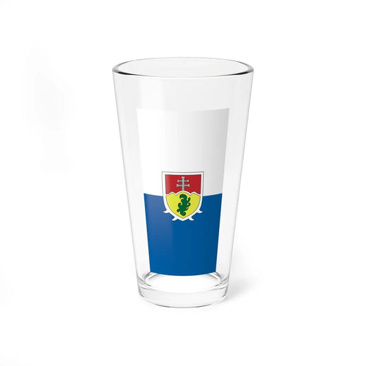 Flag of Puspokszilagy vertical (Hungary) Pint Glass 16oz 16oz - Go Mug Yourself