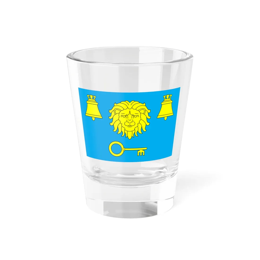 Flag of Pustomyty raion (Ukraine) Shot Glass 1.5oz 1.5oz - Go Mug Yourself
