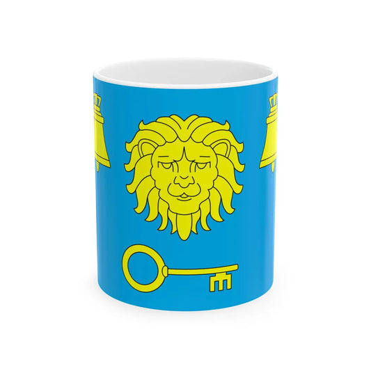 Flag of Pustomyty raion (Ukraine) White Coffee Mug 11oz - Go Mug Yourself