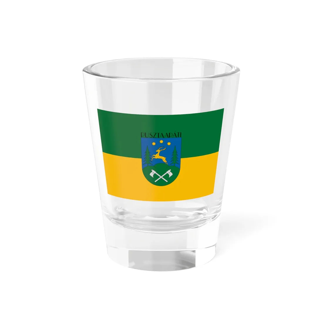 Flag of Pusztaapati (Hungary) Shot Glass 1.5oz 1.5oz - Go Mug Yourself