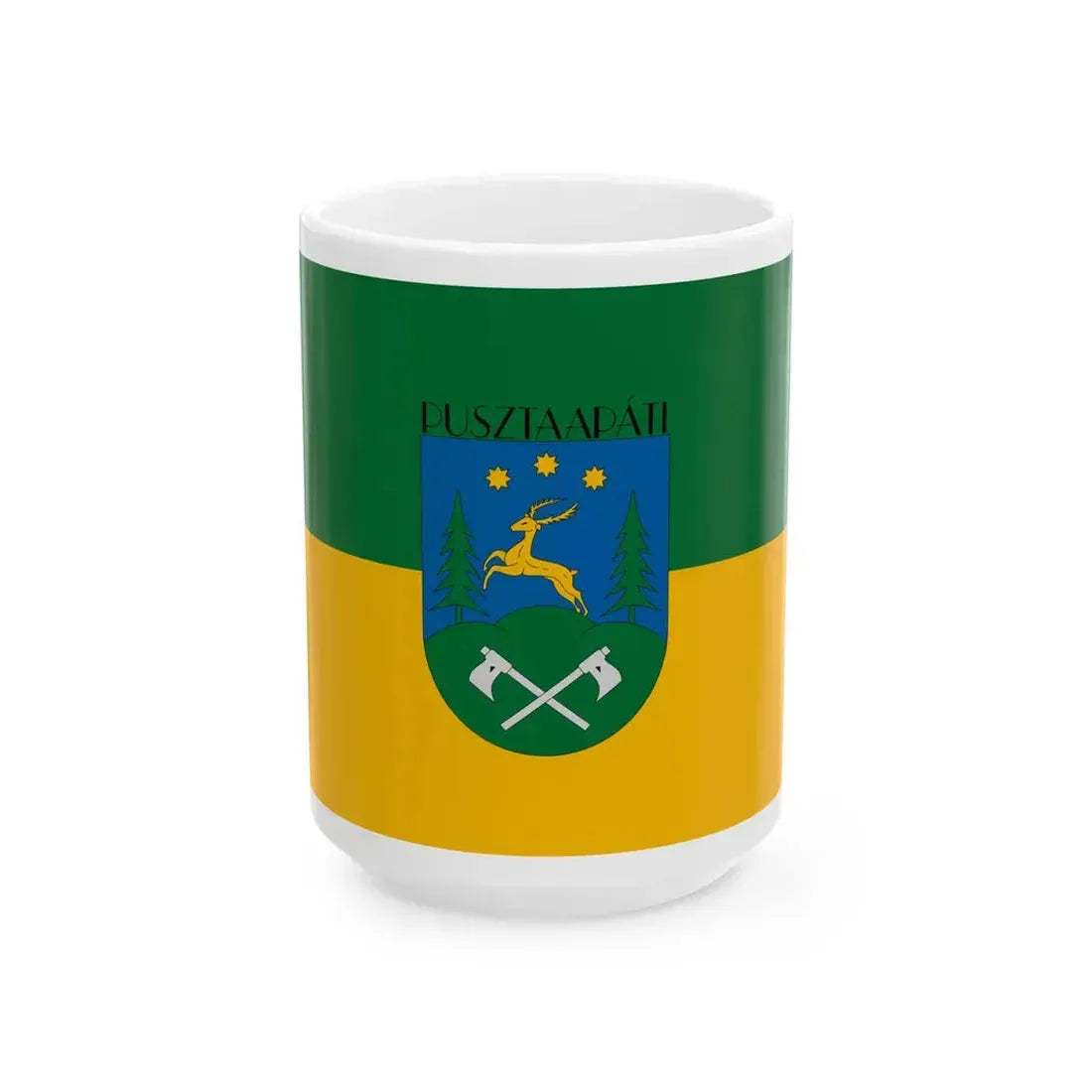 Flag of Pusztaapati (Hungary) White Coffee Mug 15oz - Go Mug Yourself