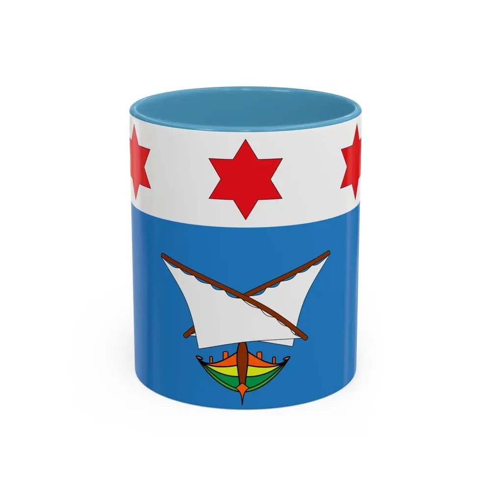 Flag of Qala Malta - Accent Coffee Mug 11oz Light Blue - Go Mug Yourself