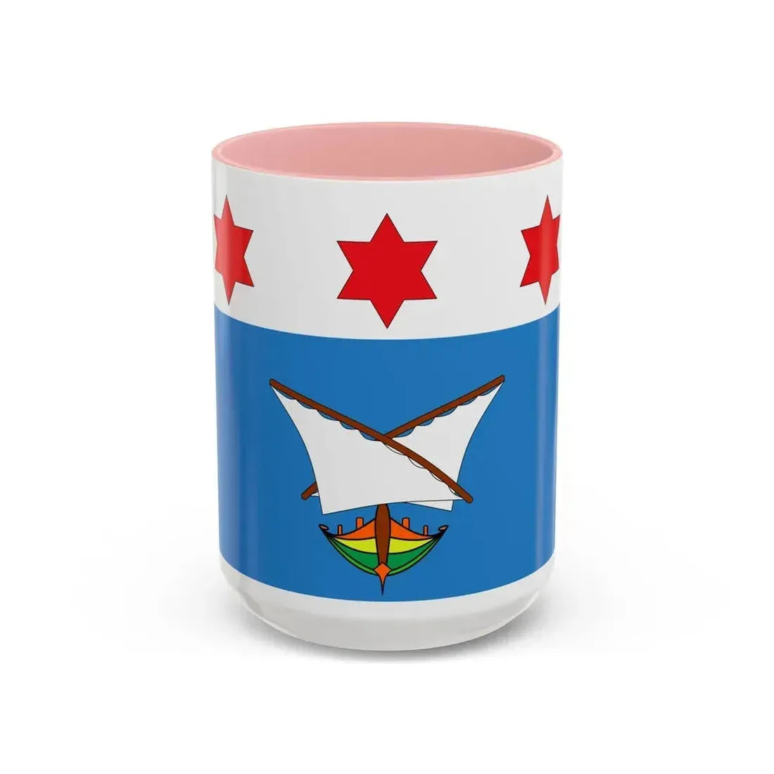 Flag of Qala Malta - Accent Coffee Mug 15oz Pink - Go Mug Yourself