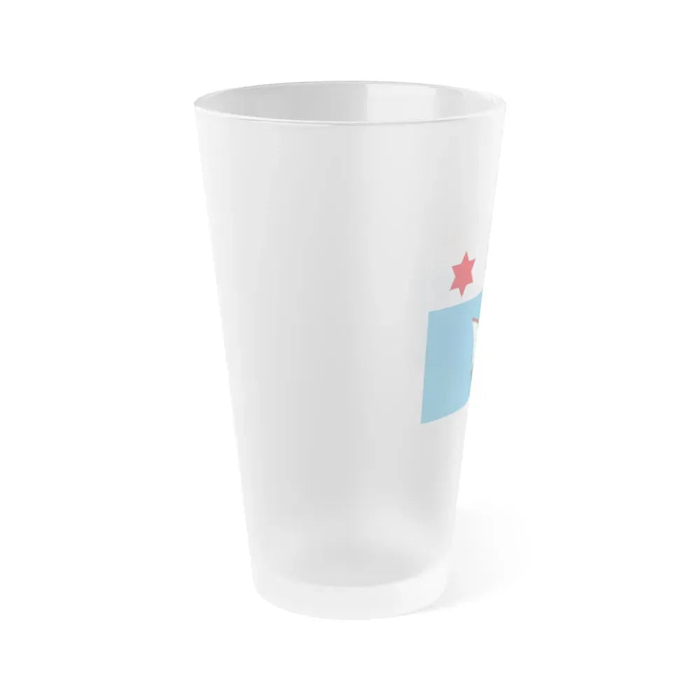 Flag of Qala Malta - Frosted Pint Glass 16oz - Go Mug Yourself