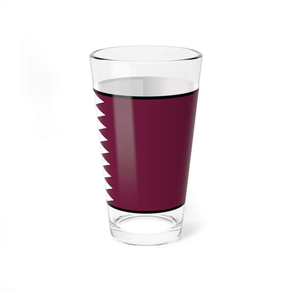 Flag of Qatar bordered (Qatar) Pint Glass 16oz 16oz - Go Mug Yourself