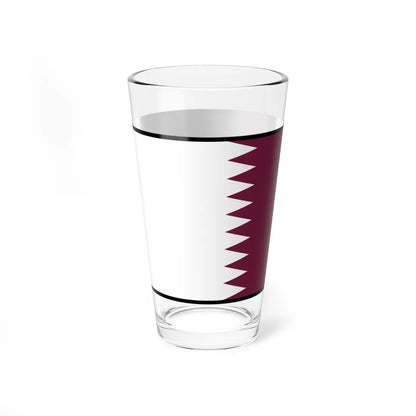 Flag of Qatar bordered (Qatar) Pint Glass 16oz - Go Mug Yourself