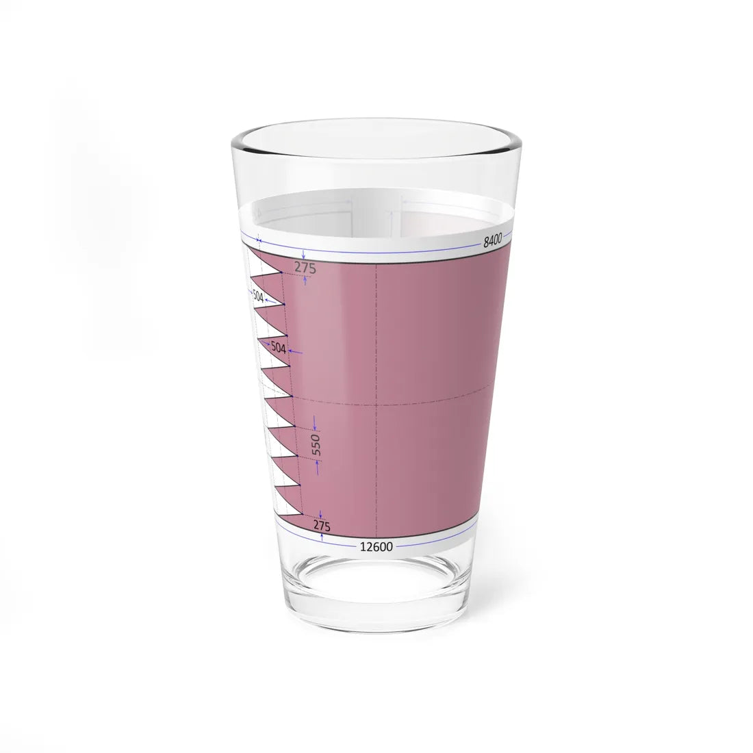 Flag of Qatar construction sheet (Qatar) Pint Glass 16oz 16oz - Go Mug Yourself