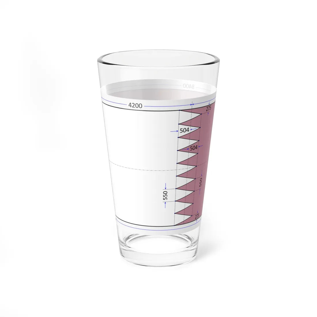 Flag of Qatar construction sheet (Qatar) Pint Glass 16oz - Go Mug Yourself