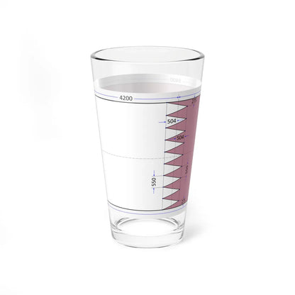 Flag of Qatar construction sheet (Qatar) Pint Glass 16oz - Go Mug Yourself
