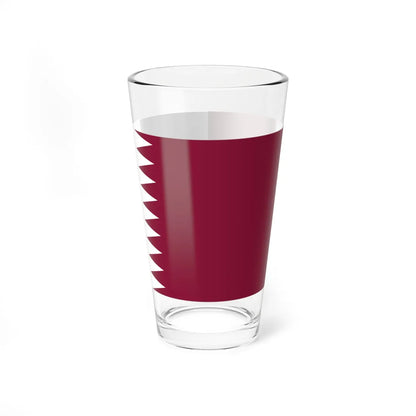 Flag of Qatar (Qatar) Pint Glass 16oz 16oz - Go Mug Yourself