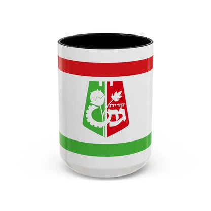Flag of Qiryat Gat Israel - Accent Coffee Mug 15oz Black - Go Mug Yourself