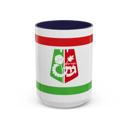 Flag of Qiryat Gat Israel - Accent Coffee Mug 15oz Navy - Go Mug Yourself