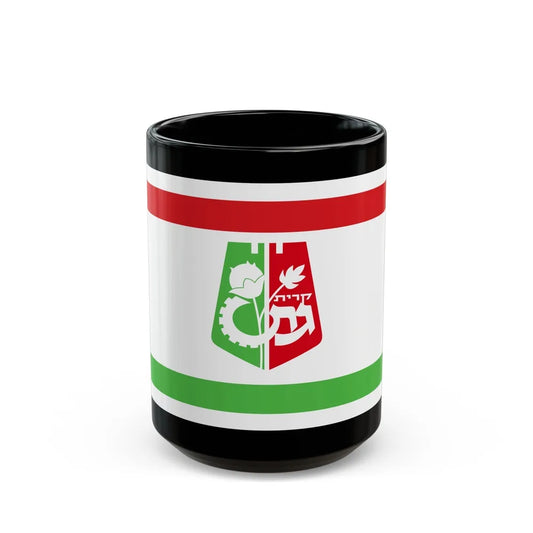 Flag of Qiryat Gat Israel - Black Coffee Mug-15oz-Go Mug Yourself