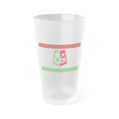 Flag of Qiryat Gat Israel - Frosted Pint Glass 16oz 16oz Frosted - Go Mug Yourself