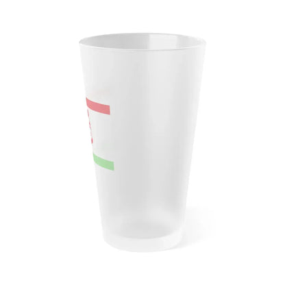 Flag of Qiryat Gat Israel - Frosted Pint Glass 16oz - Go Mug Yourself