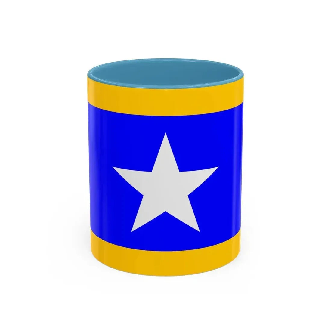 Flag of Qrendi Malta - Accent Coffee Mug 11oz Light Blue - Go Mug Yourself