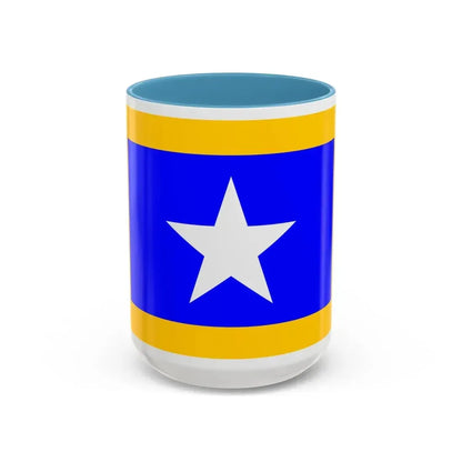 Flag of Qrendi Malta - Accent Coffee Mug 15oz Light Blue - Go Mug Yourself