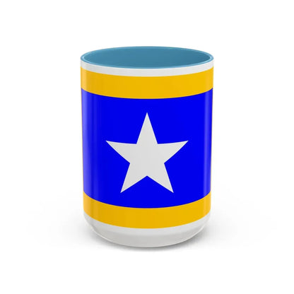 Flag of Qrendi Malta - Accent Coffee Mug 15oz Light Blue - Go Mug Yourself