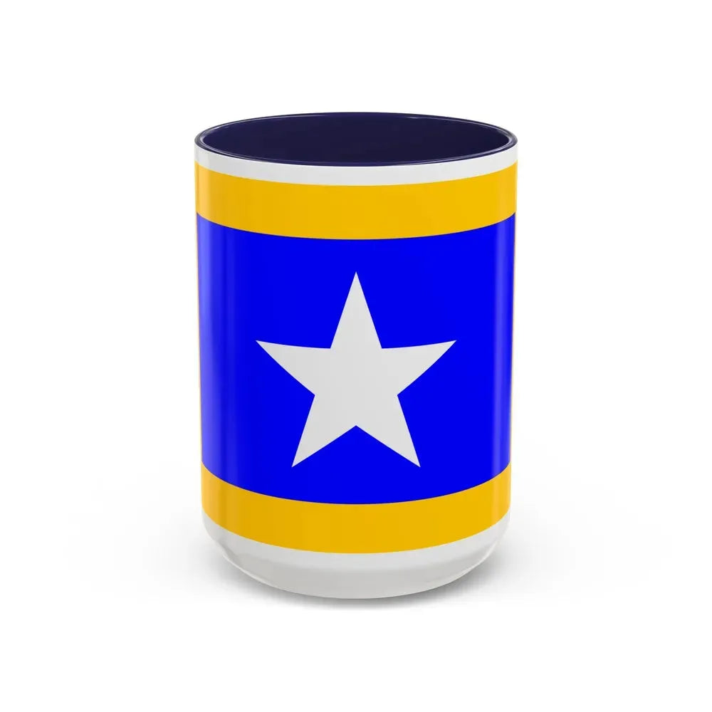 Flag of Qrendi Malta - Accent Coffee Mug 15oz Navy - Go Mug Yourself