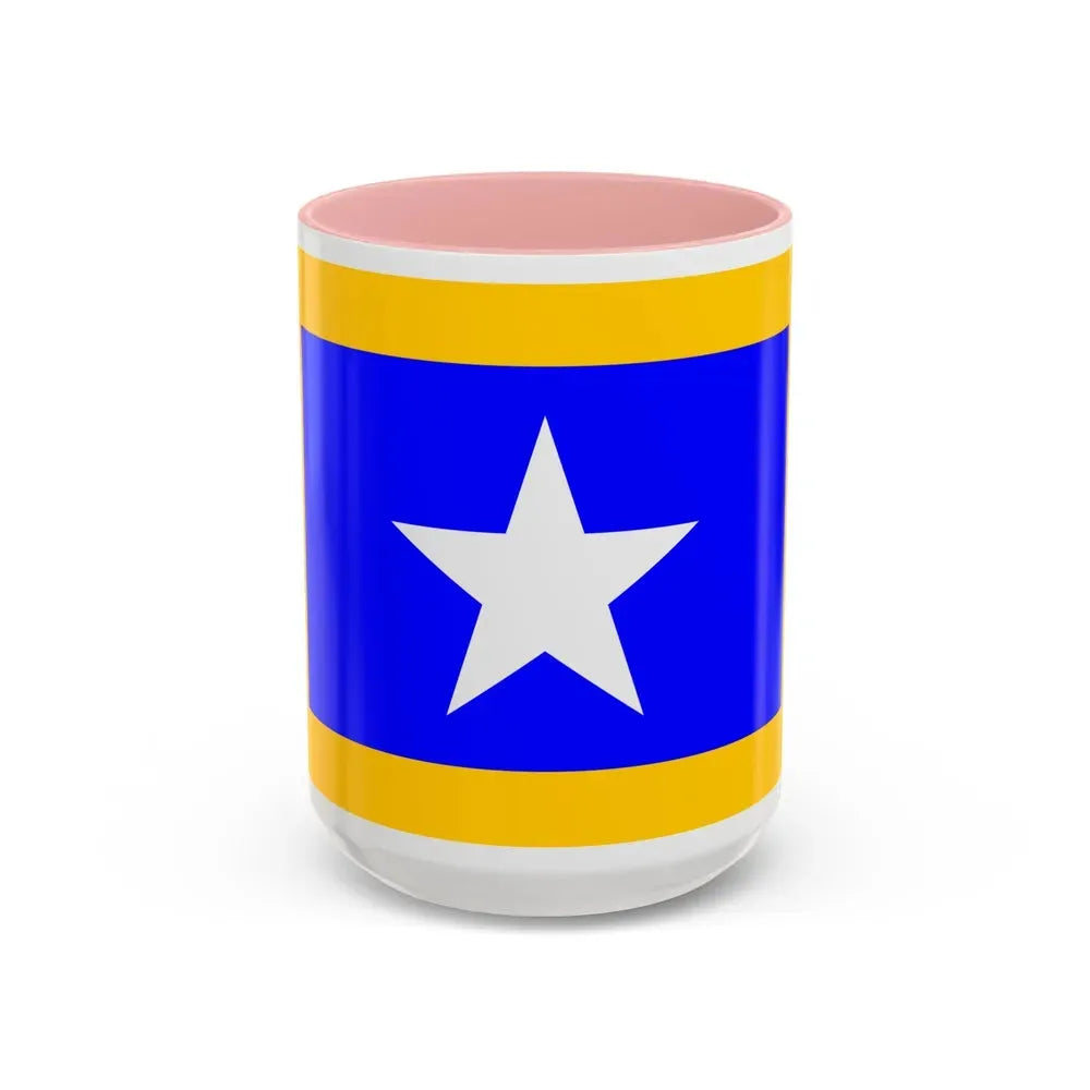 Flag of Qrendi Malta - Accent Coffee Mug 15oz Pink - Go Mug Yourself